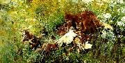 bruno liljefors ravfamilj oil painting